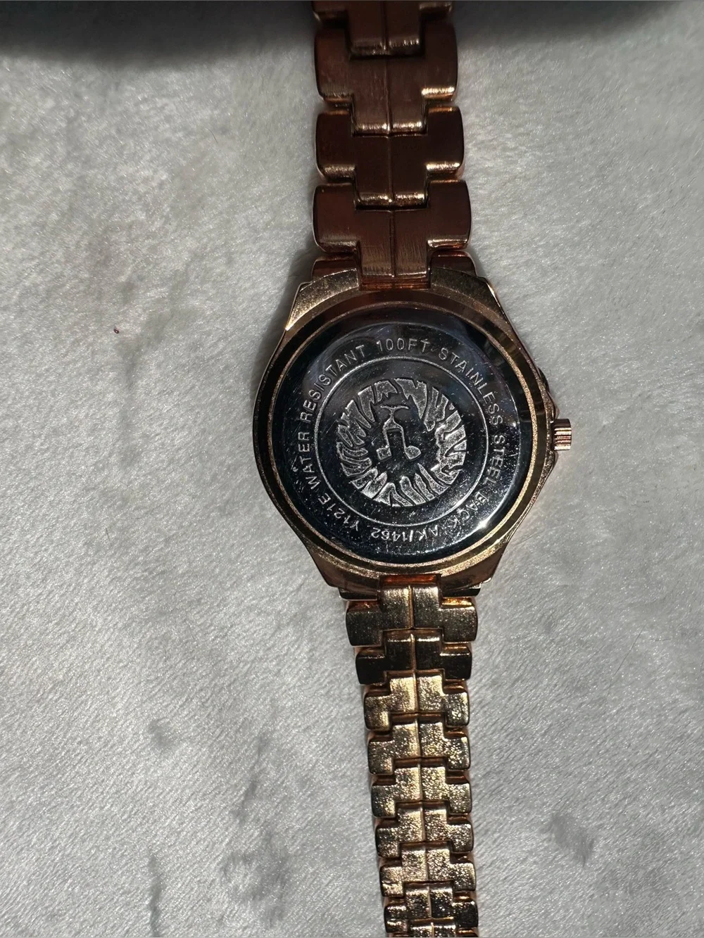 Anne Klein Rose Gold Crystal-Accent Bracelet Watch